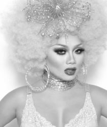 black and white image of jujubee drag queen