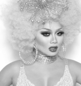 black and white image of jujubee drag queen