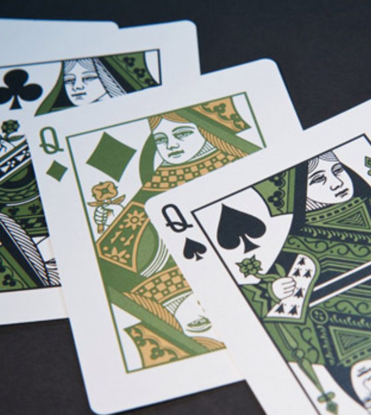 green queen playing cards