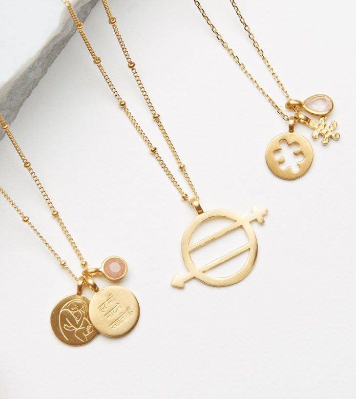 every mother counts satya necklaces lined up