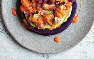 A plate of raw cerviche