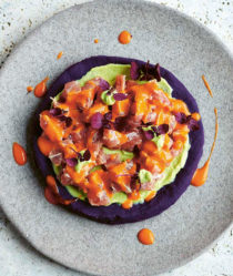 A plate of raw cerviche