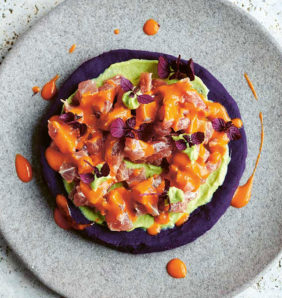 A plate of raw cerviche