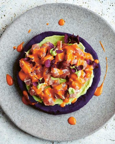 A plate of raw cerviche