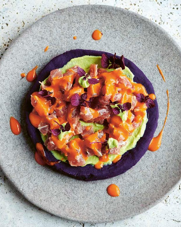A plate of raw cerviche