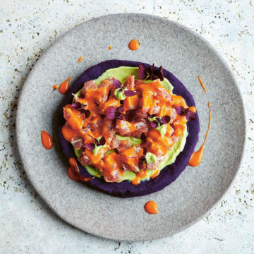 A plate of raw cerviche