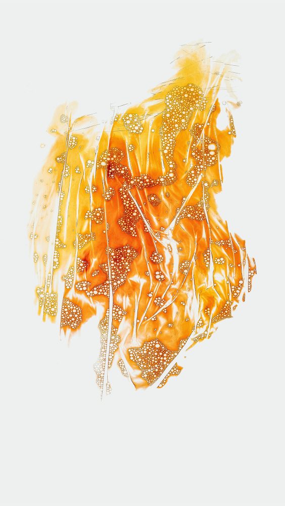 Orange smear against white background