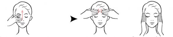 An information diagram illustrating face massage techniques