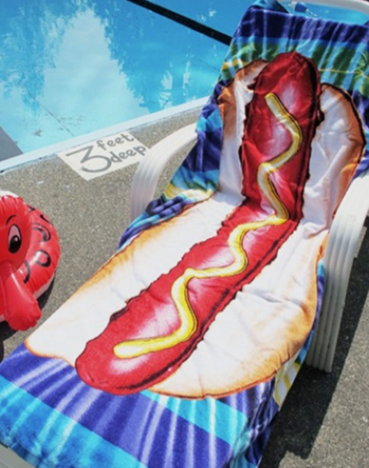 hot dog beach towel