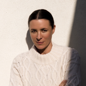 style influencer garance dore poses in white sweater